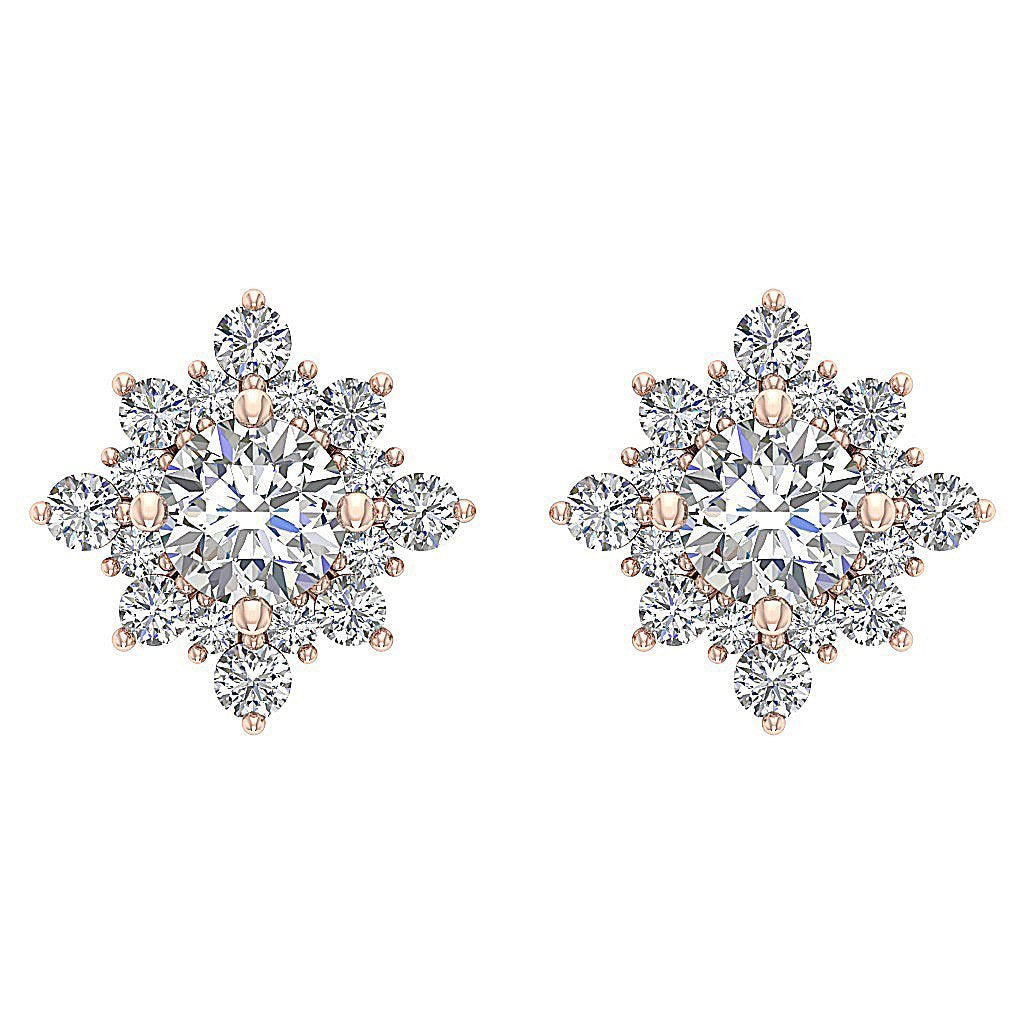SI1/I1 G 1.80 Ct Solitaire Studs Anniversary Earrings Round Diamond 14k/18k Yellow Gold Prong Set