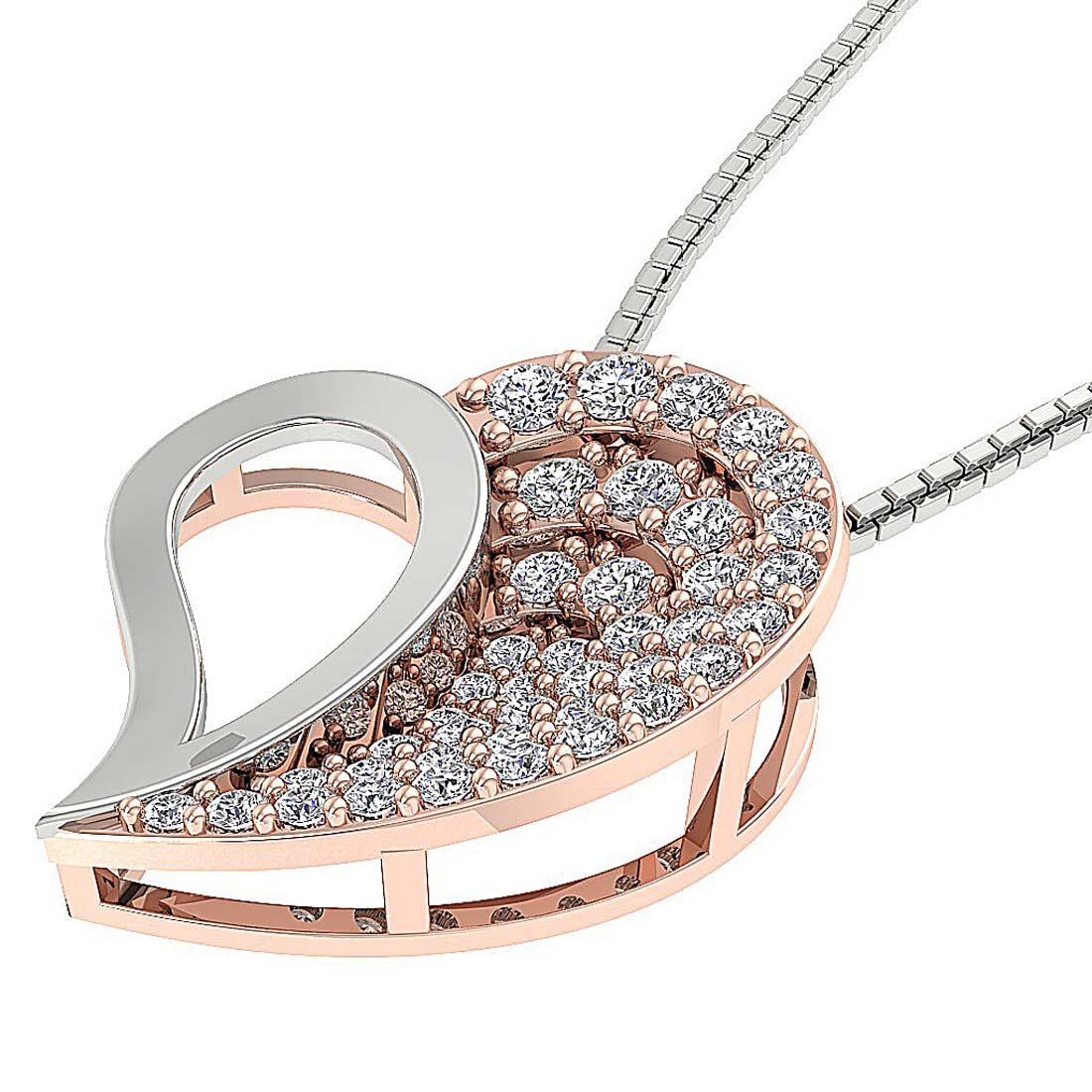 Heart Pendants 14k/18k White Gold SI1/I1 G 0.60 Ct Round Cut Diamonds