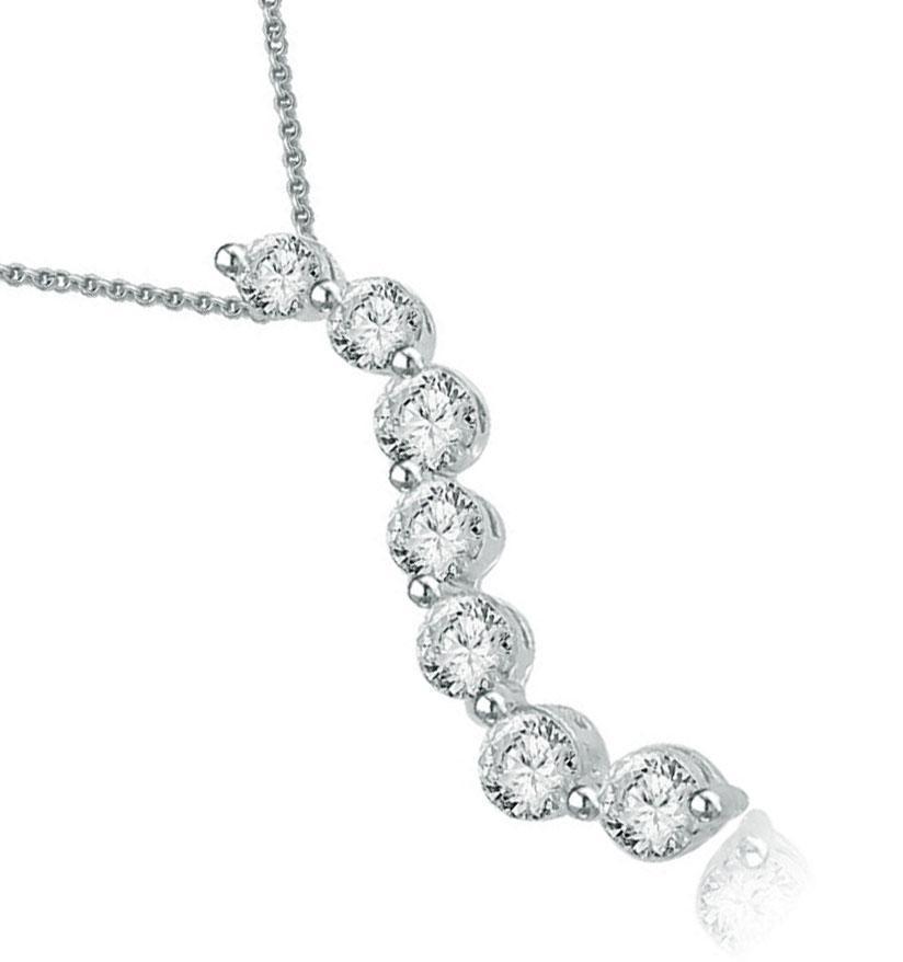 Journey Pendants VS1/SI1/I1 G 0.35 Ct Natural Diamonds 14k/18k White Yellow Rose Gold Pave Set