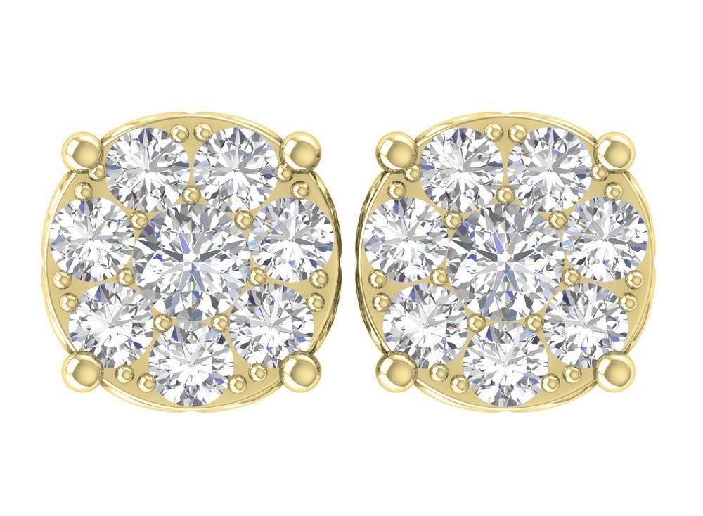 Natural Diamond Solitaire Studs Engagement Earrings VS1/SI1/I1 1.50 Ct 14k/18k White Gold Prong Set