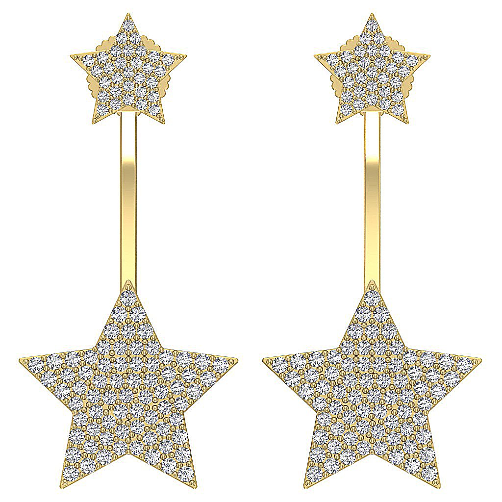 14k/18k Solid Gold Natural Diamonds I1 G 1.10 Ct Removable Jacket Studs Earrings Prong Set 14.75MM
