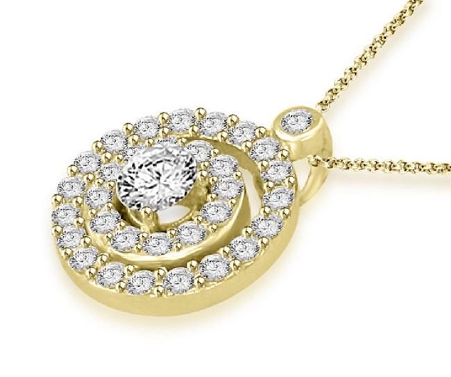 Double Halo Cluster Pendants 14k/18k White Yellow Rose Gold Natural Diamonds I1 G 0.75 Ct
