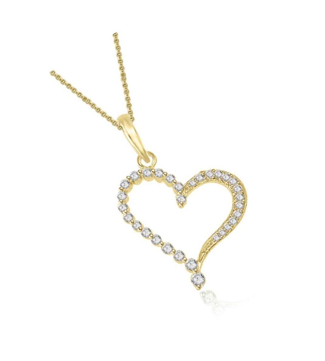 Heart Pendants Round Cut Diamond 14k/18k White Yellow Rose Gold SI1/I1 G 0.40 Carat