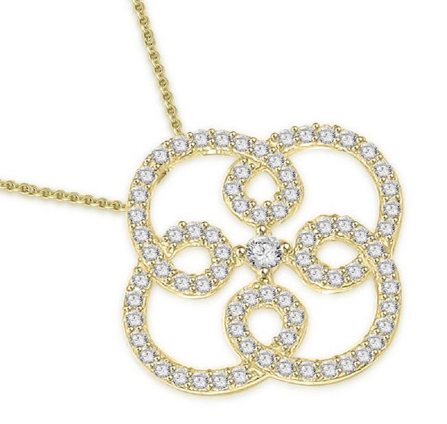 Fashion Pendants 14k/18k White Yellow Rose Gold I1/SI1 G 0.90 Carat Pave Set Natural Diamond