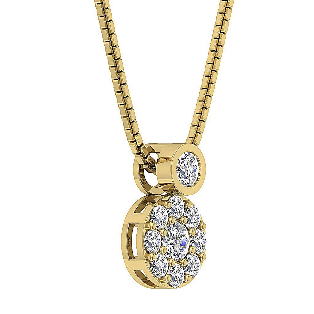 Genuine Diamond Circle Of Love Wedding Pendants SI1/I1 G 0.60 Ct 14k/18k White Gold Prong Bezel Set