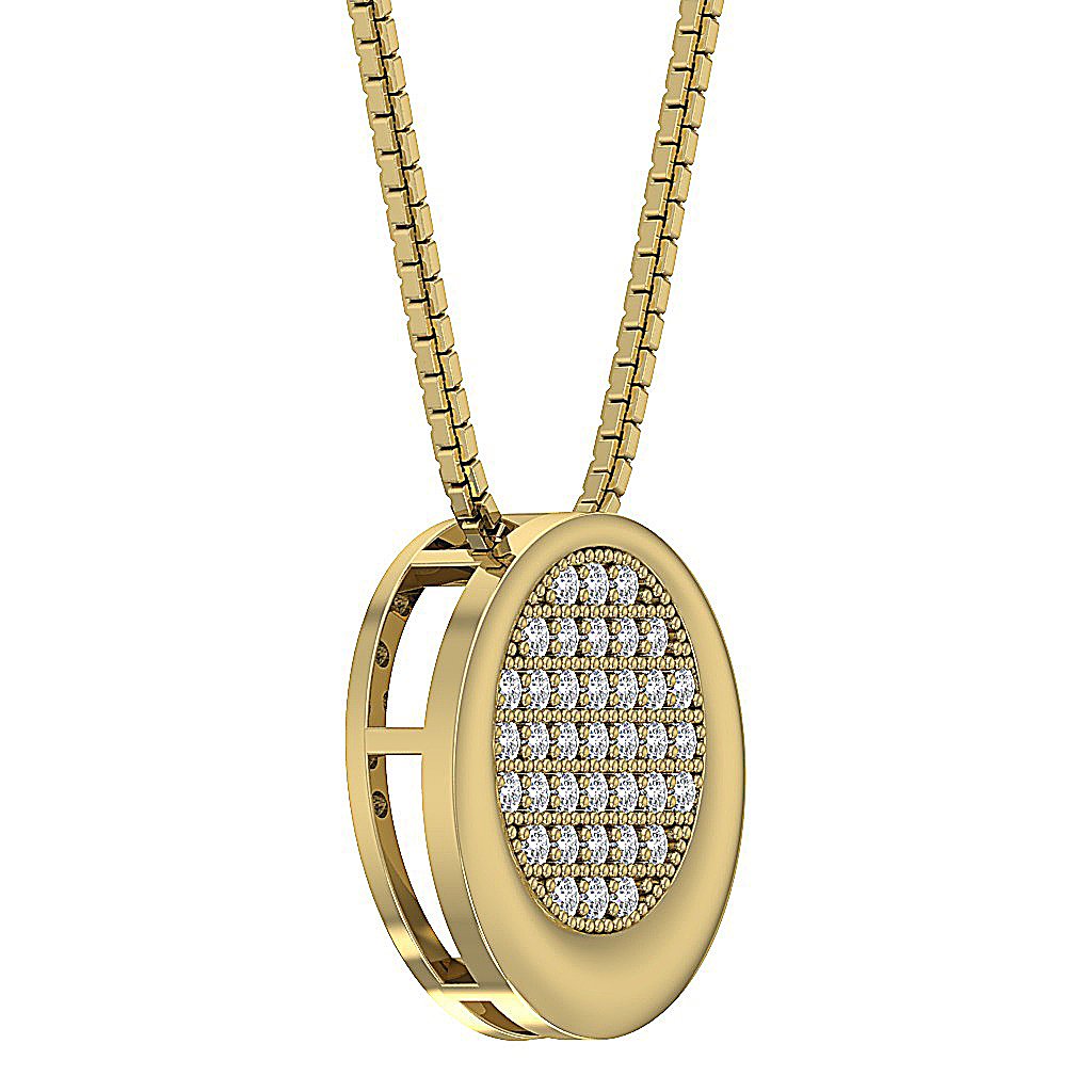 SI1/I1 G 0.45 Ct Circle Of Love Wedding Pendants Genuine Diamond 14k/18k Yellow Gold Prong Set