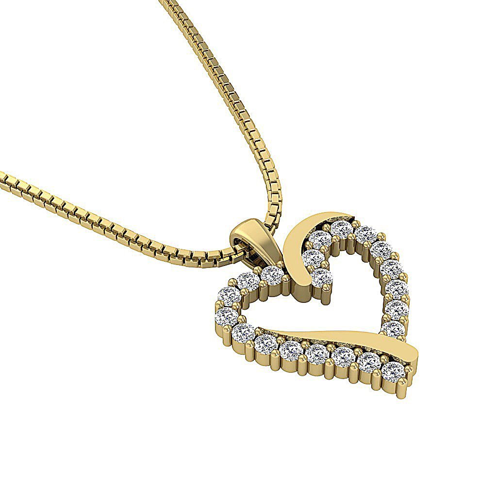 14kYellowGoldDesignerProngSetHeartPendants