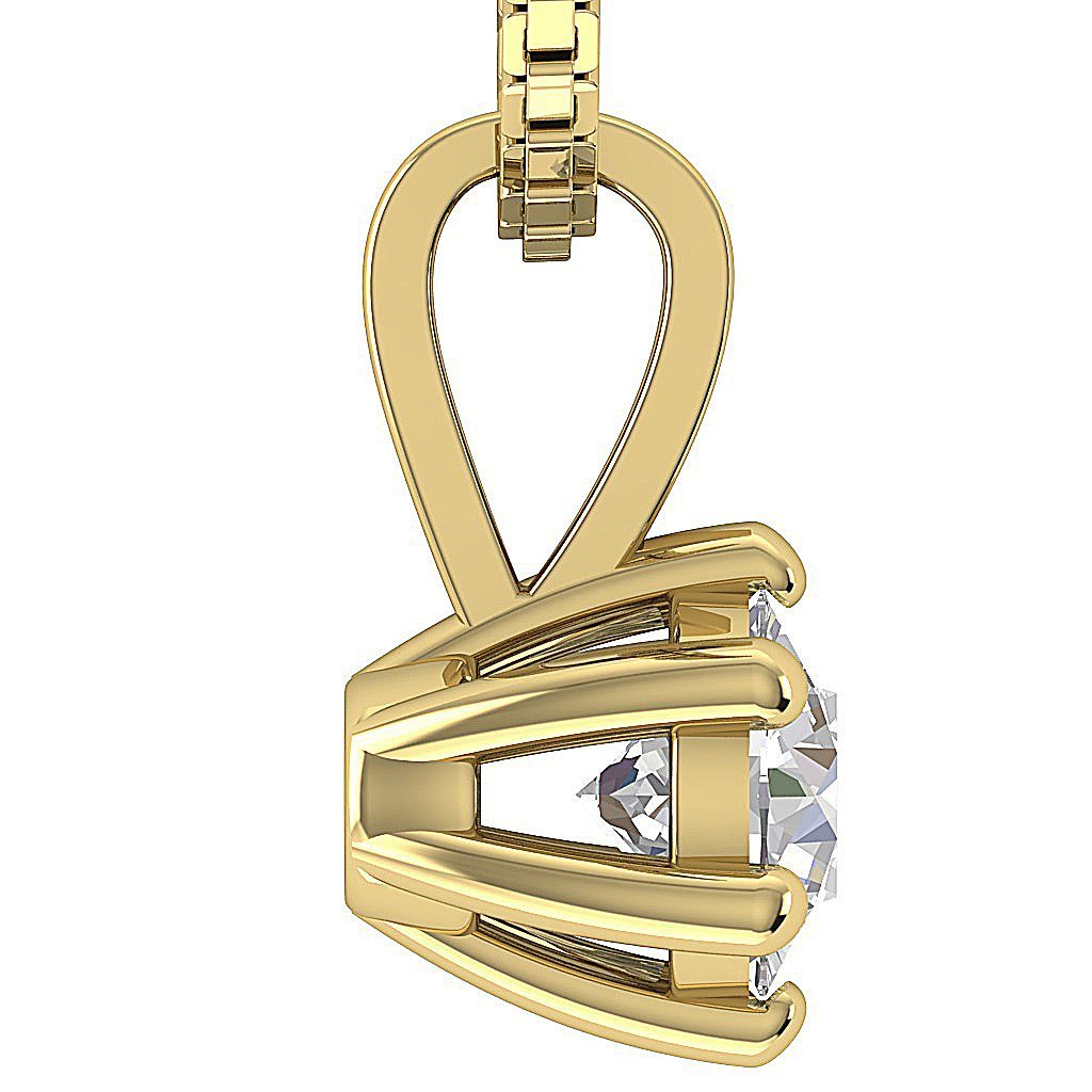 14k/18k White Yellow Rose Gold Solitaire Pendants VS1/SI1/I1 0.50 Ct Round Cut Diamonds Prong Set 5.00 MM