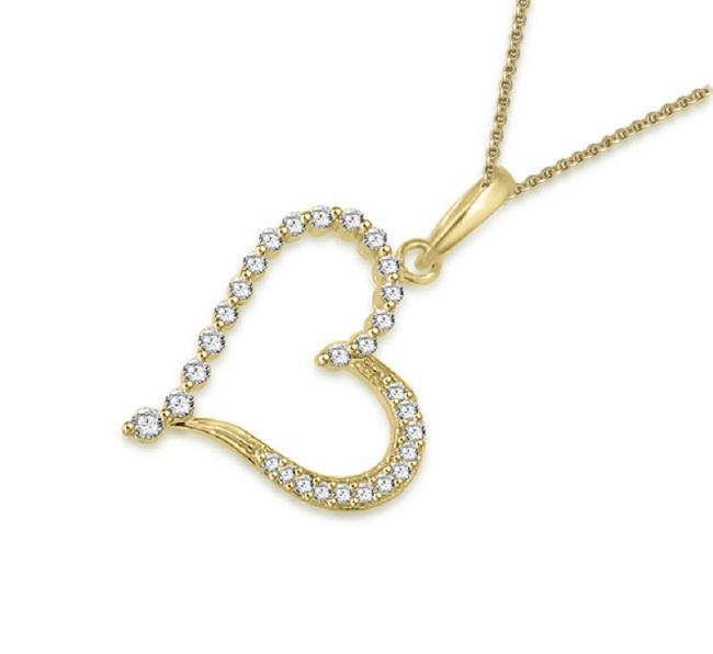 Heart Pendants Round Cut Diamond 14k/18k White Yellow Rose Gold SI1/I1 G 0.40 Carat