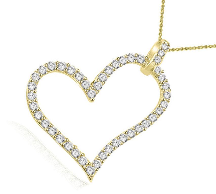 Heart Pendants VVS1/VS1/SI1/I1 0.70 Carat Genuine Diamond 14k/18k Gold