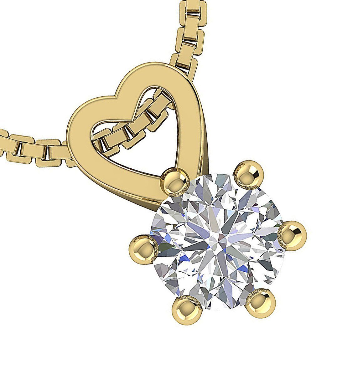 Solitaire Pendants VS1/SI1/I1 0.25Ct 14k/18k White Yellow Rose Gold Natural Diamonds