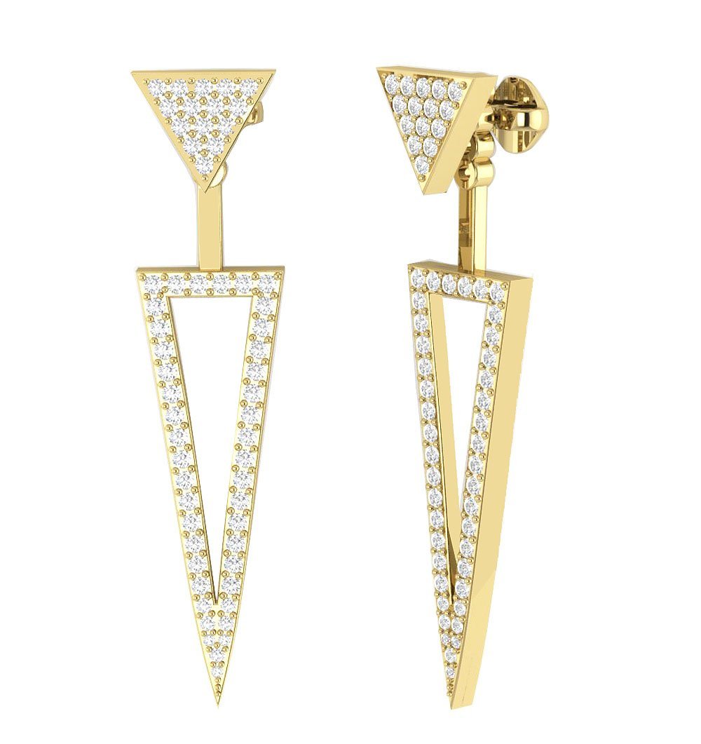 14k/18k Solid Gold Natural Diamonds I1 G 1.00 Ct Removable Jacket Studs Earrings Prong Set 9.00MM