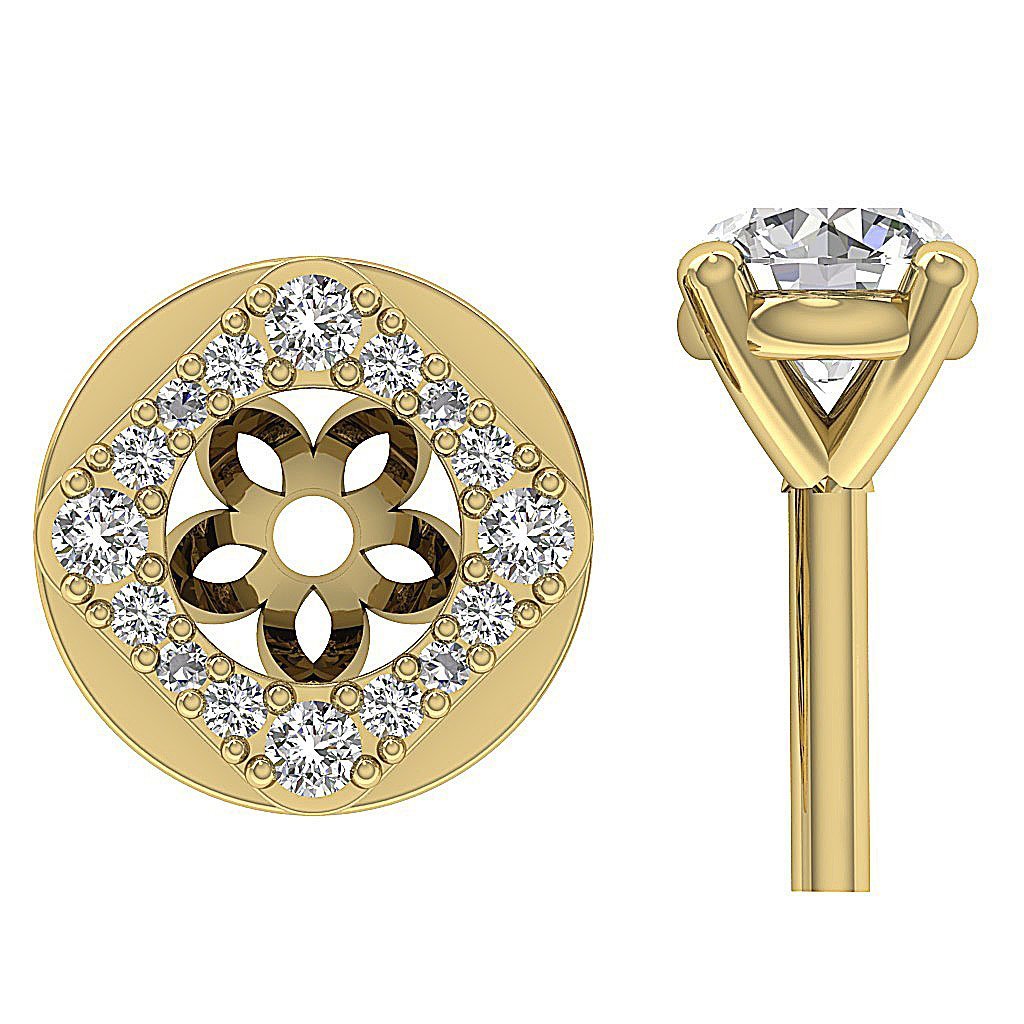 Designer Halo Solitaire Studs Earrings SI1 G 1.50 Ct 14k/18k Solid Gold Natural Diamond