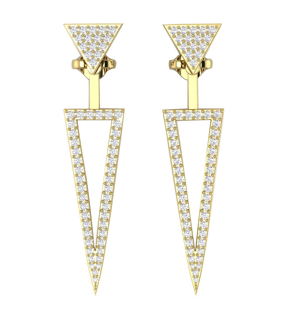 14k/18k Solid Gold Natural Diamonds I1 G 1.00 Ct Removable Jacket Studs Earrings Prong Set 9.00MM