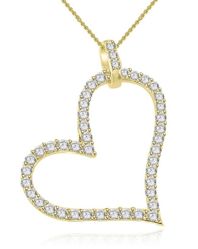 Heart Pendants VVS1/VS1/SI1/I1 0.70 Carat Genuine Diamond 14k/18k Gold