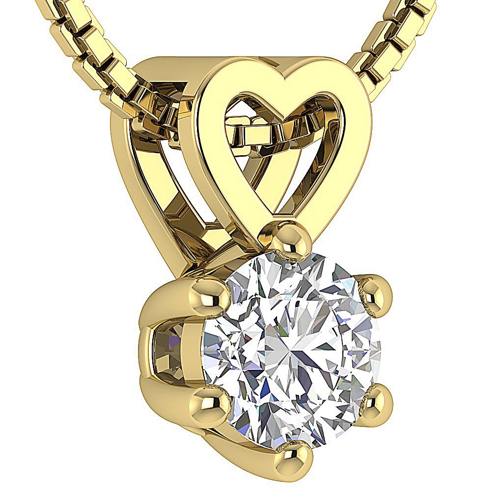 Solitaire Pendants 14k/18k White Gold VS1/SI1/I1 0.50 Ct Genuine Diamonds