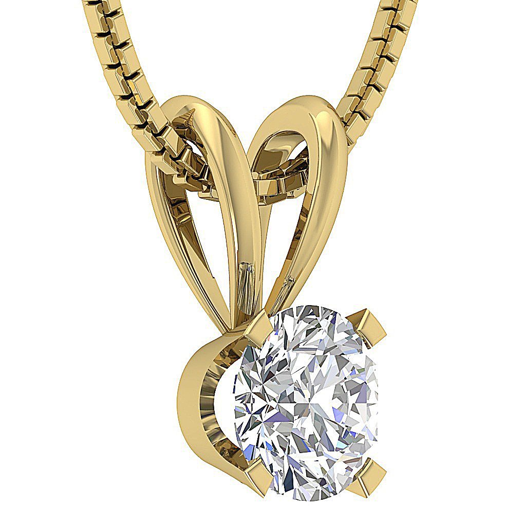 Solitaire Pendants 14k/18k White Yellow Rose Gold SI1/I1 G 0.75 Ct Natural Diamonds