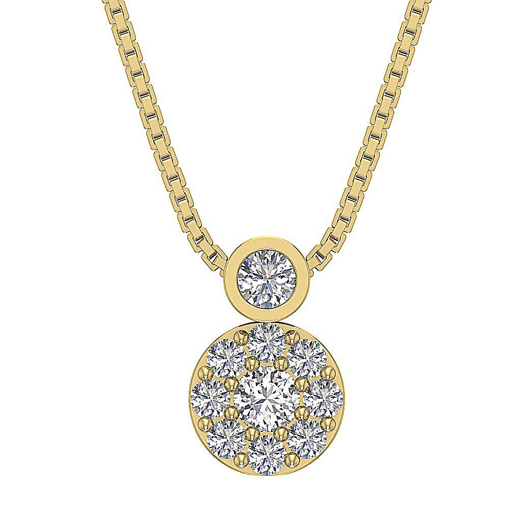 Genuine Diamond Circle Of Love Wedding Pendants SI1/I1 G 0.60 Ct 14k/18k White Gold Prong Bezel Set