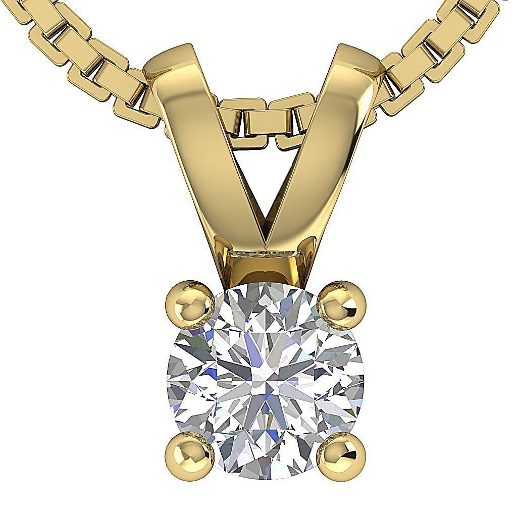 Solitaire Pendants 14k/18k Solid Gold VS1/SI1/I1 0.25 Ct Natural Diamonds Width 4.00 MM