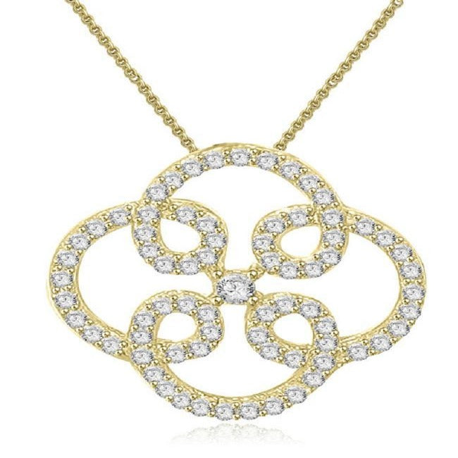 Fashion Pendants 14k/18k White Yellow Rose Gold I1/SI1 G 0.90 Carat Pave Set Natural Diamond