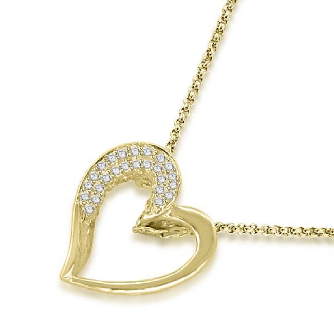 Heart Pendants Round Cut Diamond 14k/18k White Yellow Rose Gold SI1/I1 G 0.30 Carat