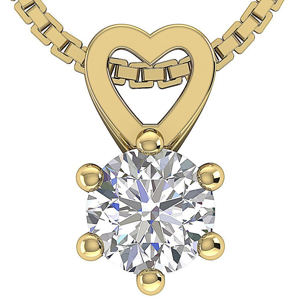 Solitaire Pendants 14k/18k White Gold VS1/SI1/I1 0.50 Ct Genuine Diamonds