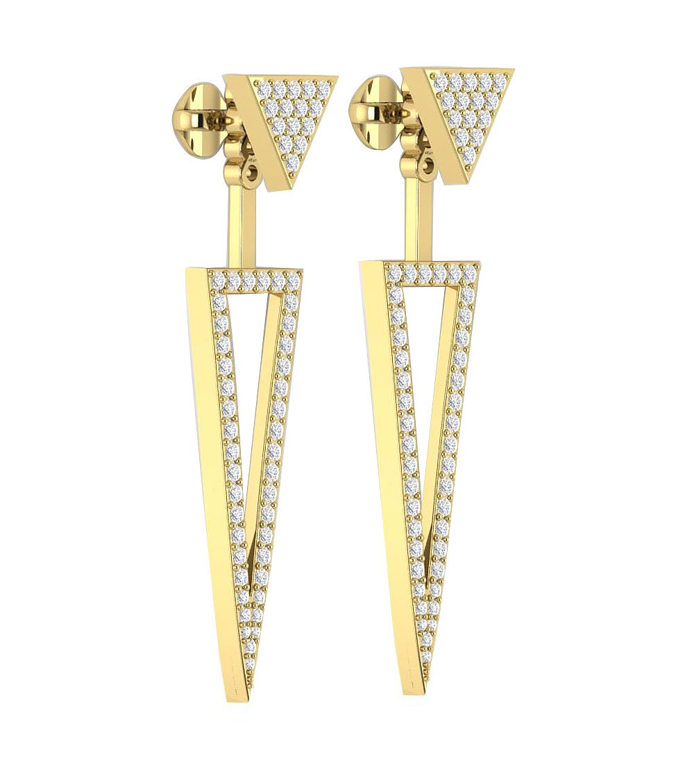 14k/18k Solid Gold Natural Diamonds I1 G 1.00 Ct Removable Jacket Studs Earrings Prong Set 9.00MM