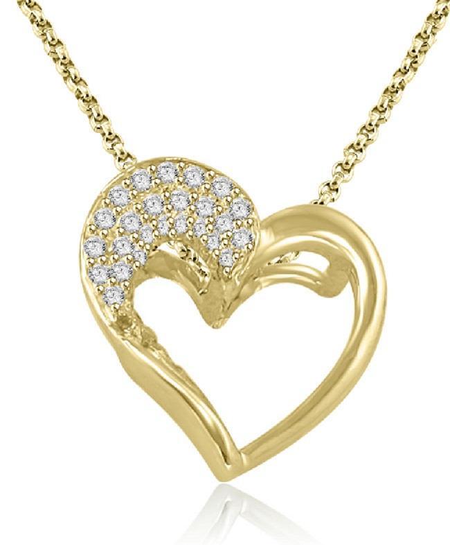 Heart Pendants Round Cut Diamond 14k/18k White Yellow Rose Gold SI1/I1 G 0.30 Carat