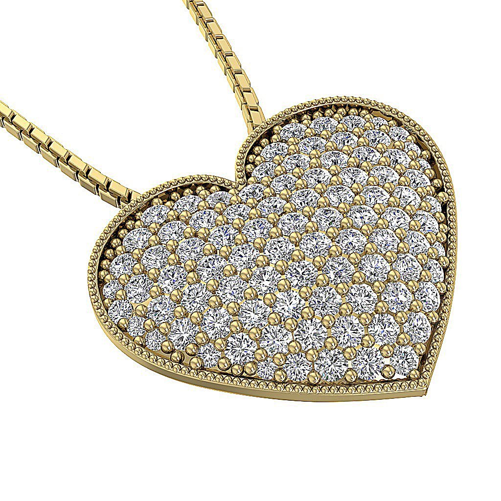 Heart Pendants 14k/18k White Gold VVS1/VS1/SI1/I1 0.65 Carat Round Diamond