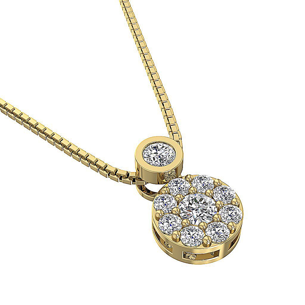 Genuine Diamond Circle Of Love Wedding Pendants SI1/I1 G 0.60 Ct 14k/18k White Gold Prong Bezel Set