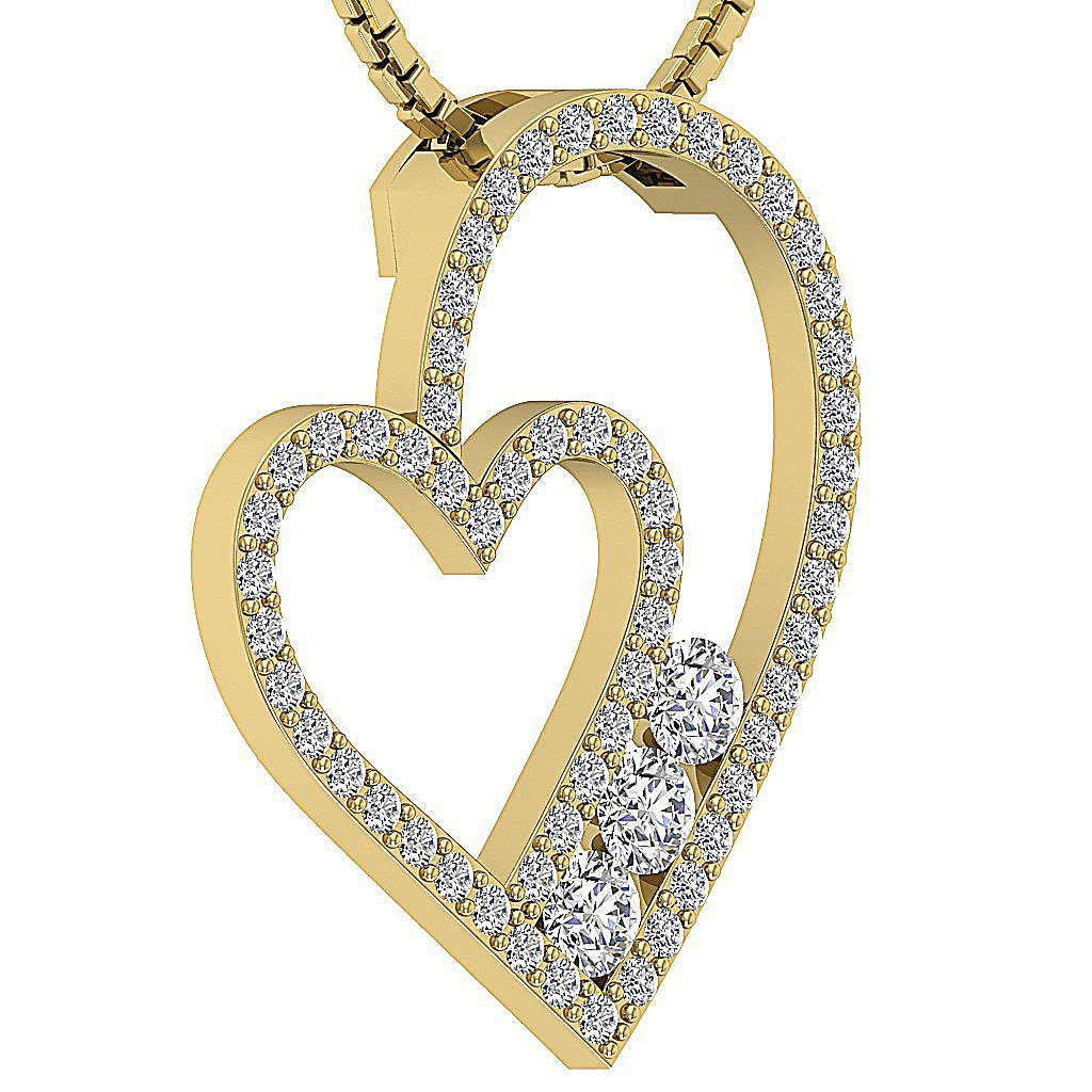 14kGoldRoundCutDiamondPendants