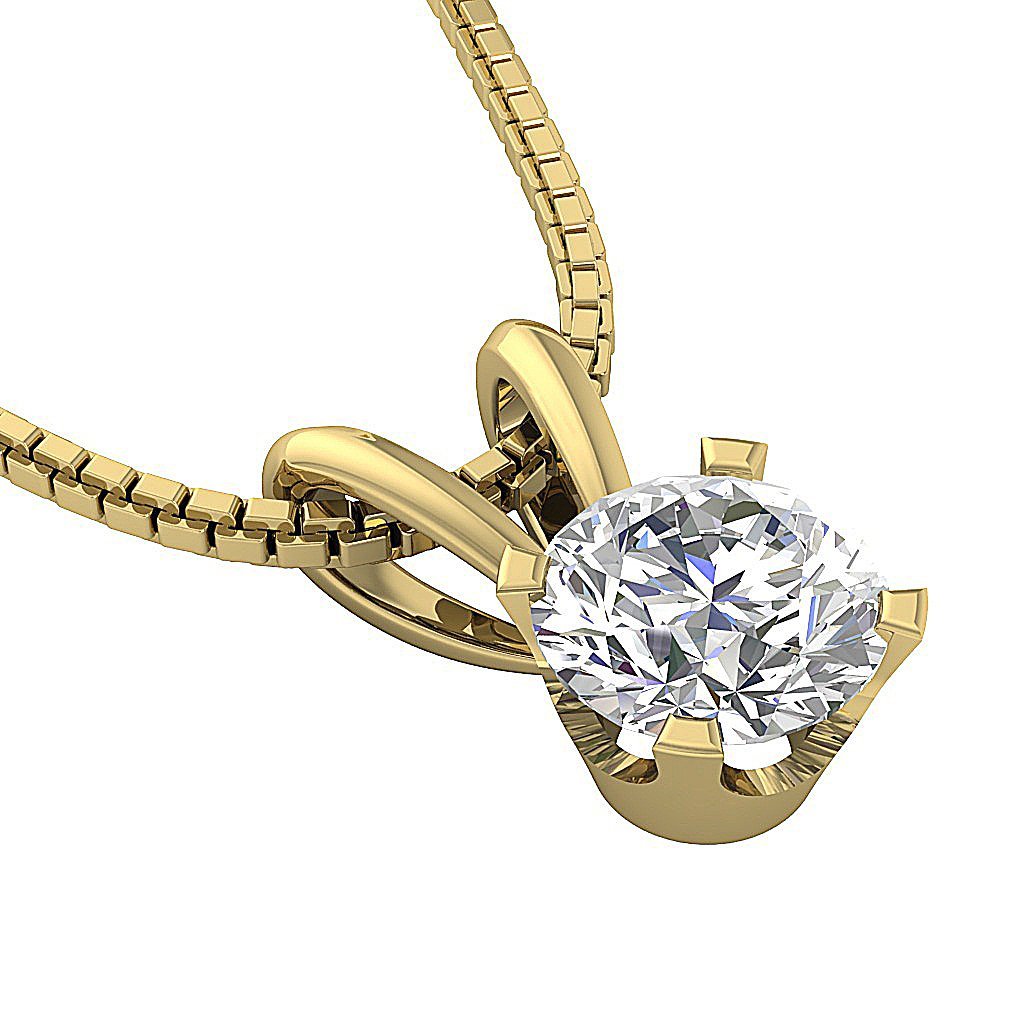 Solitaire Pendants 14k/18k White Yellow Rose Gold SI1/I1 G 0.75 Ct Natural Diamonds