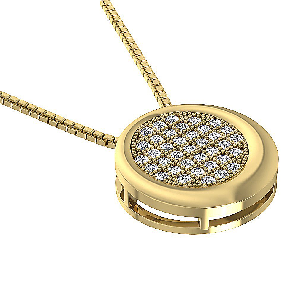 SI1/I1 G 0.45 Ct Circle Of Love Wedding Pendants Genuine Diamond 14k/18k Yellow Gold Prong Set