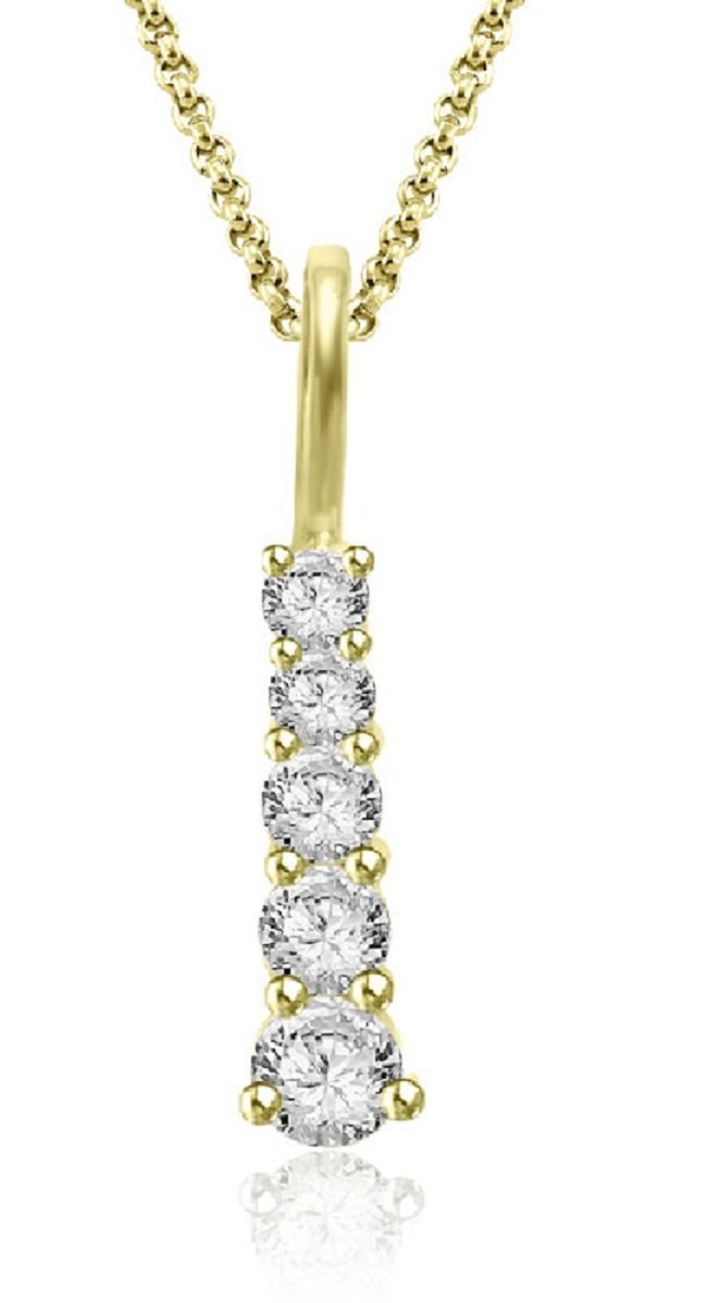 Journey Pendants SI1/I1 G 1.25 Ct Natural Diamonds 14k/18k White Yellow Rose Gold