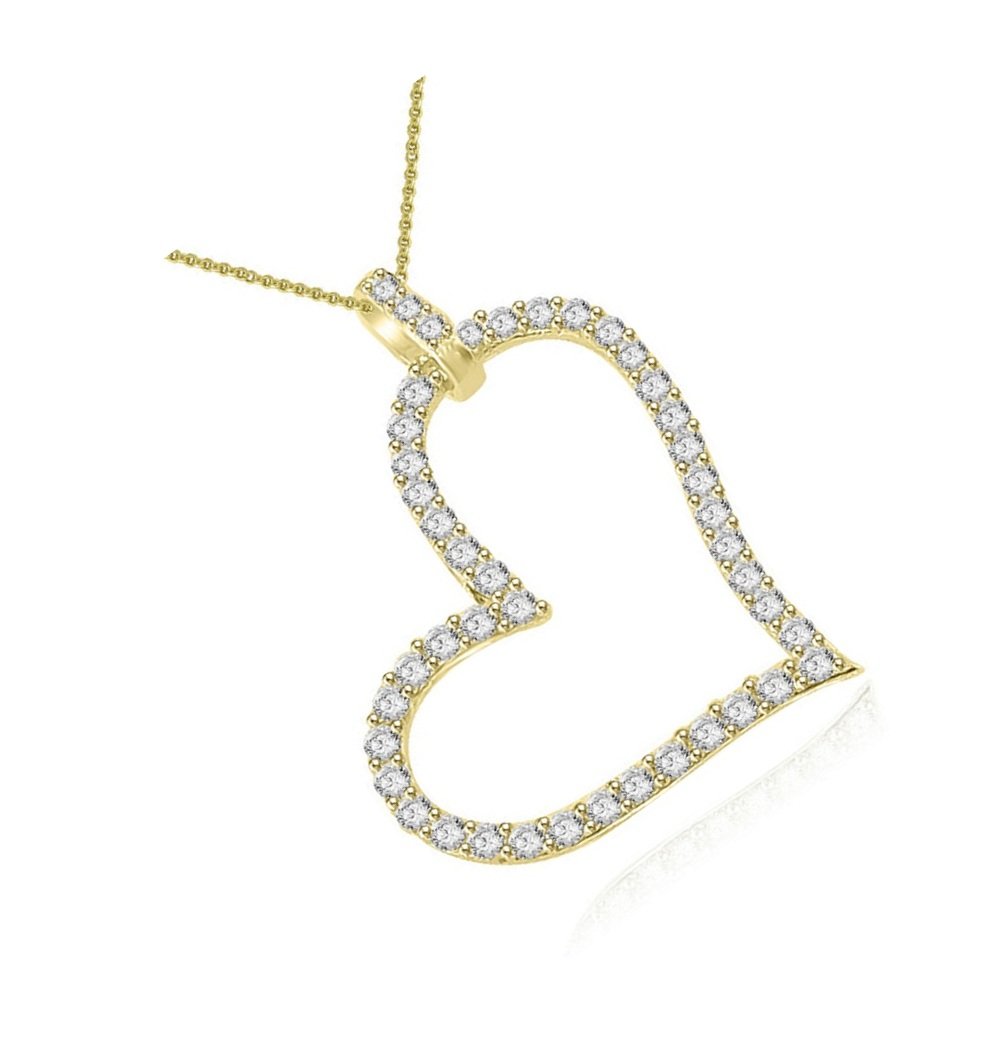 Heart Pendants VVS1/VS1/SI1/I1 0.70 Carat Genuine Diamond 14k/18k Gold