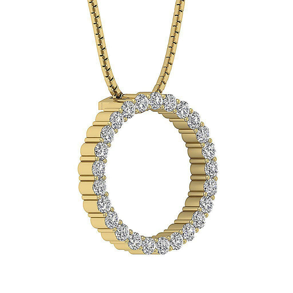 SideView14kYellowGoldRoundCutDiamondPendants