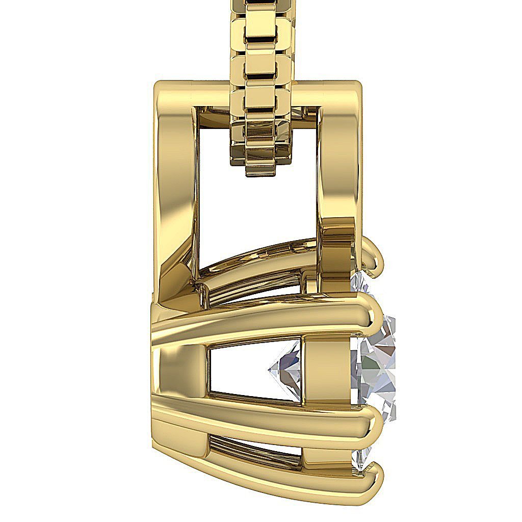 Solitaire Pendants VS1/SI1/I1 0.25Ct 14k/18k White Yellow Rose Gold Natural Diamonds