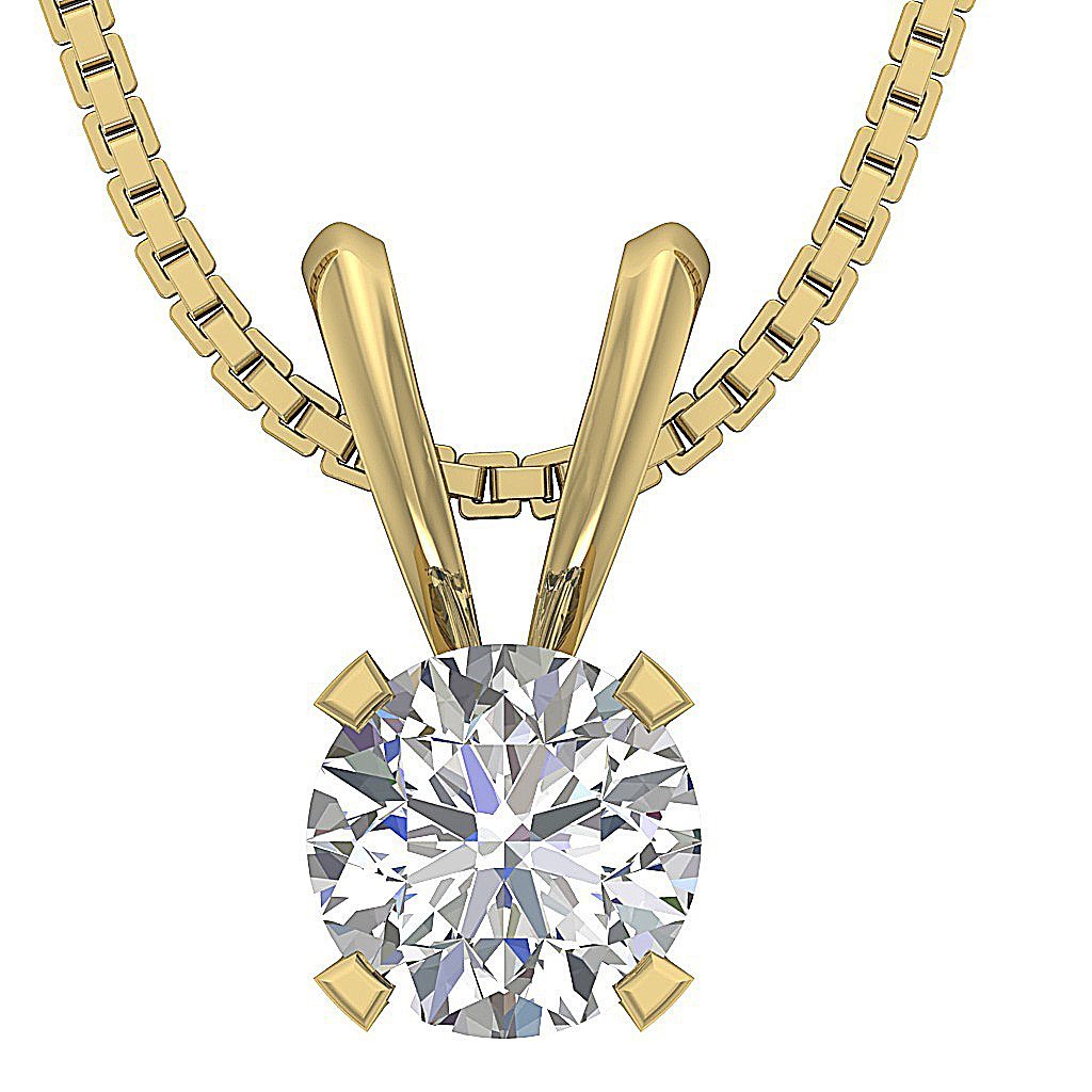 Solitaire Pendants 14k/18k White Yellow Rose Gold SI1/I1 G 0.75 Ct Natural Diamonds