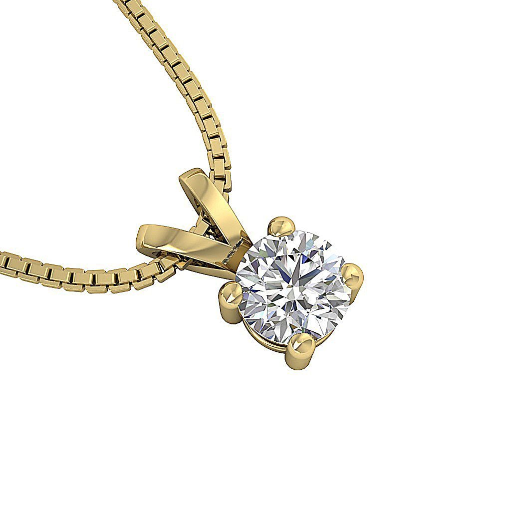 Solitaire Pendants 14k/18k Solid Gold VS1/SI1/I1 0.25 Ct Natural Diamonds Width 4.00 MM
