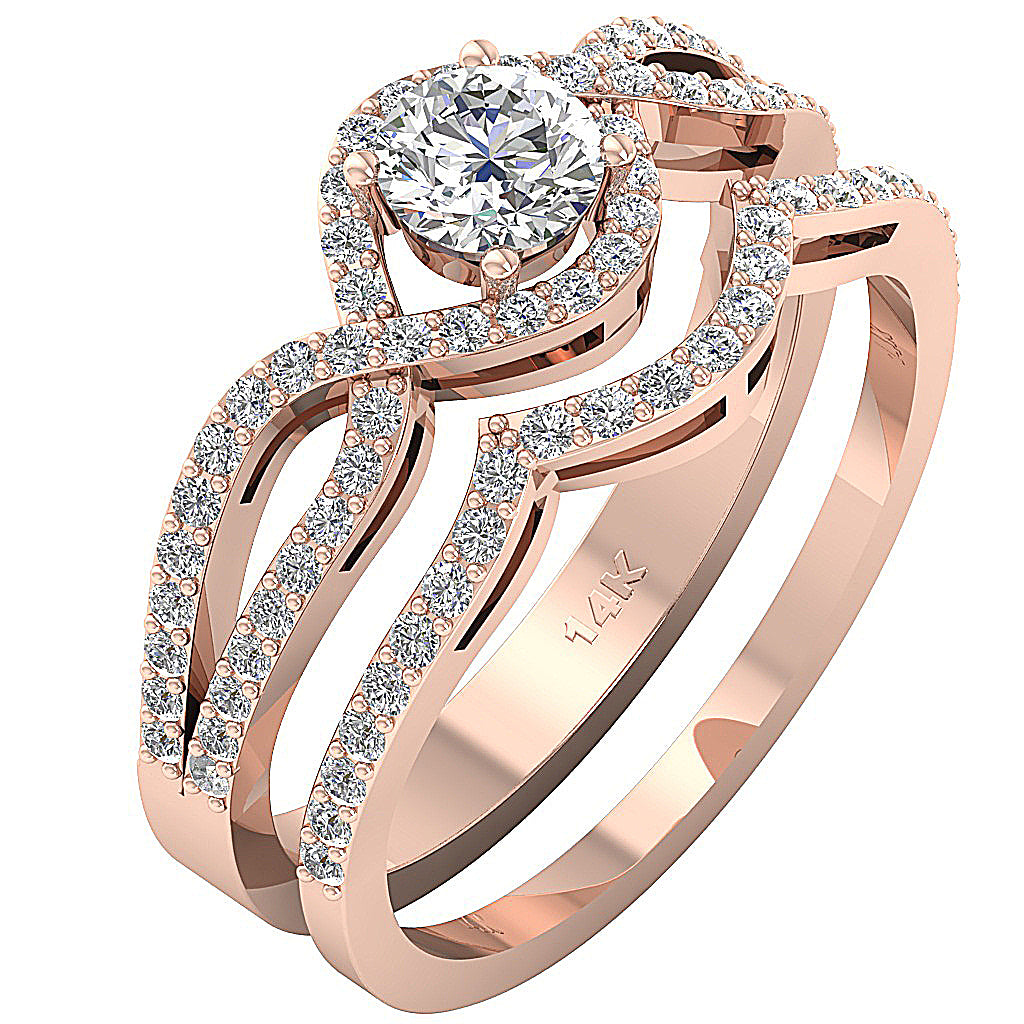 14kSolidGoldBridalEngagementRingSet