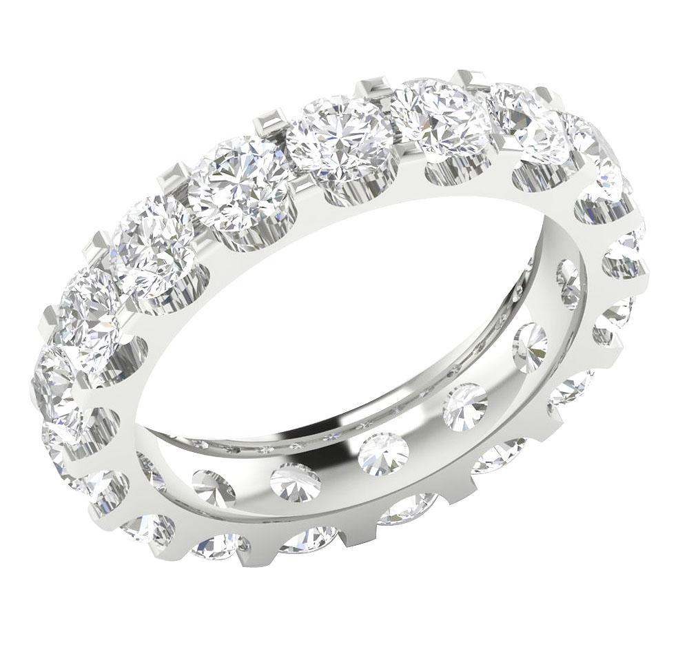 Prong Set Stackable Eternity Anniversary Ring Round Diamond VS1 G 5.00 Ct 14k White Yellow Rose Gold