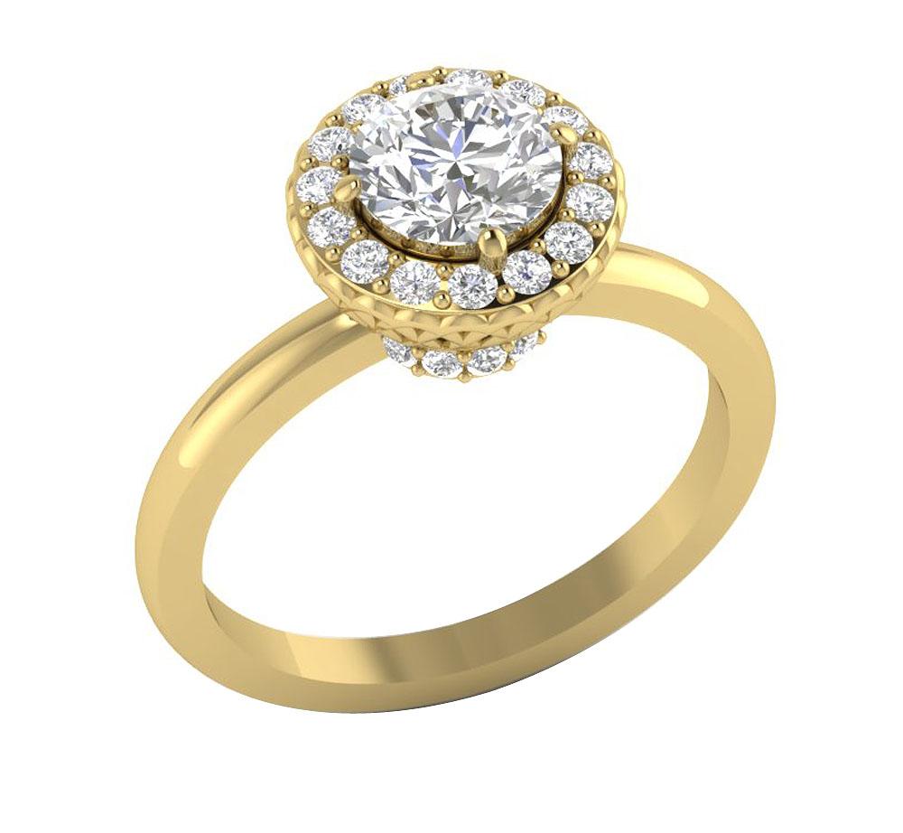 I1 G 1.40 Ct Genuine Diamond 14k Solid Gold Solitaire Designer Wedding Ring