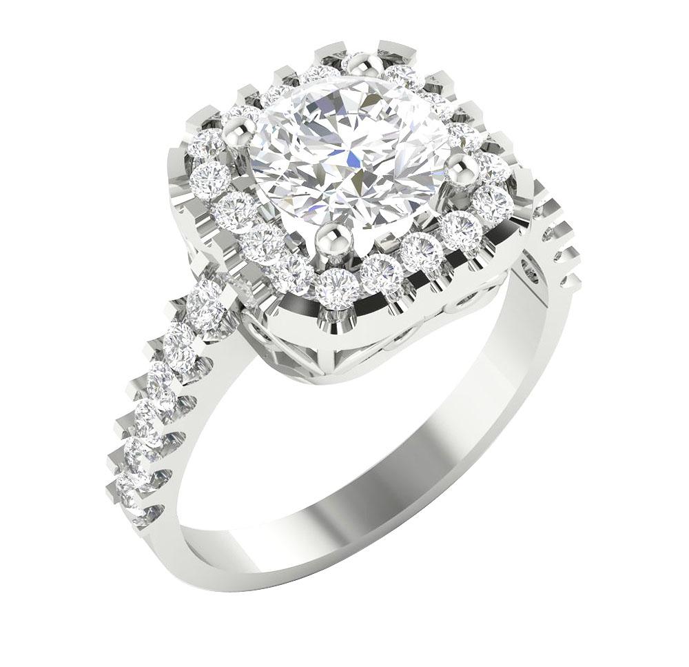 Round Diamond Solitaire Anniversary Ring I1 G 2.25 Ct 14k White Gold Prong Set 11.65 MM