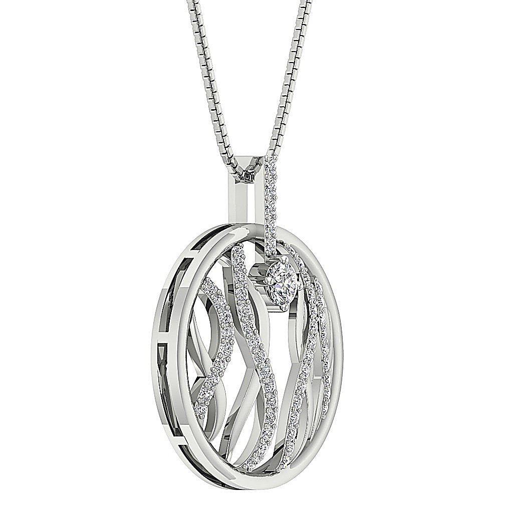 14k/18k Solid Gold Round Diamonds SI1/I1 G 1.10 Carat Unique Fashion Pendants