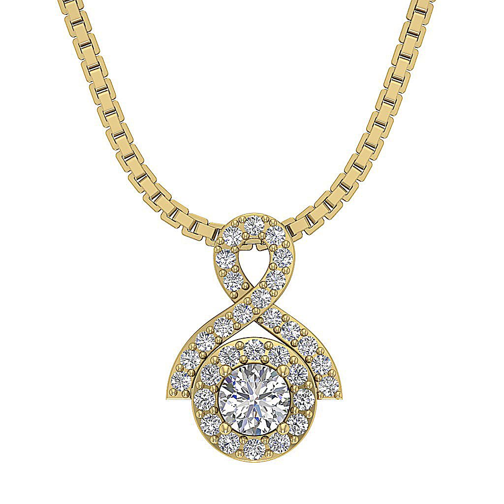 VS1/SI1/I1 0.60 Carat Round Diamond 14k/18k Solid Gold Vintage Fashion Pendants
