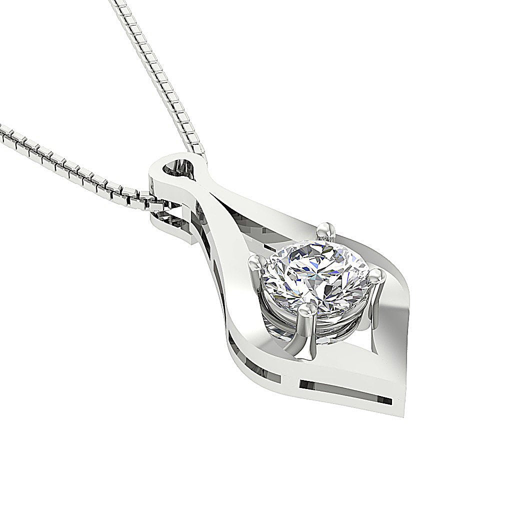 14k/18k Solid Gold Designer Solitaire Pendants SI1/I1 G 0.80 Ct Genuine Diamond