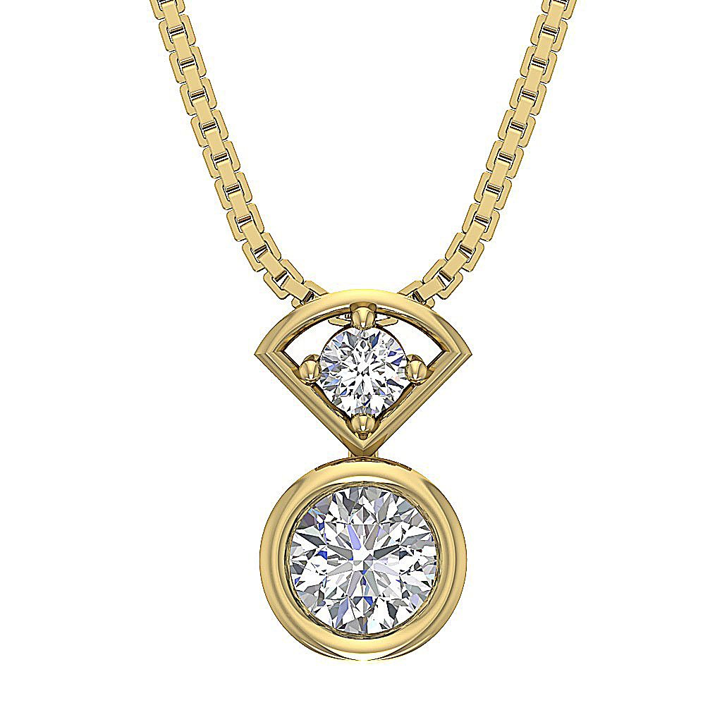 14k/18k Solid Gold Vintage Fashion Pendant SI1/I1 G 0.55 Carat Genuine Diamond