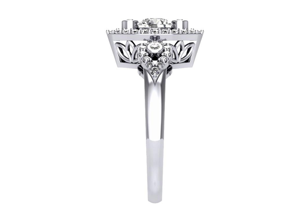 Designer Engagement Ring 14k Solid Gold Natural Diamond SI1 G 1.00 Carat