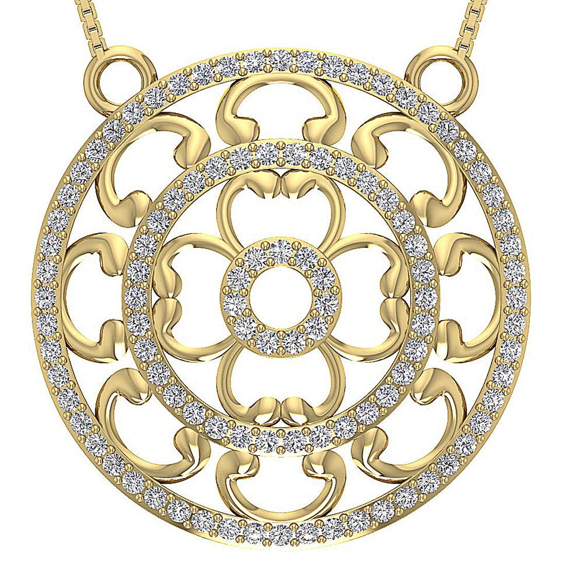 VVS1/VS1/SI1/I1 1.60 Ct Unique Fashion Pendants 14k/18k Gold Round Cut Diamond
