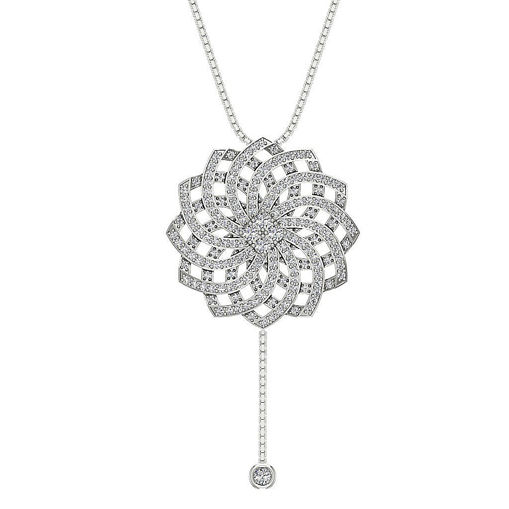 Round Diamond 14k/18k Solid Gold Designer Fashion Pendant SI1/I1 G 1.10 Carat